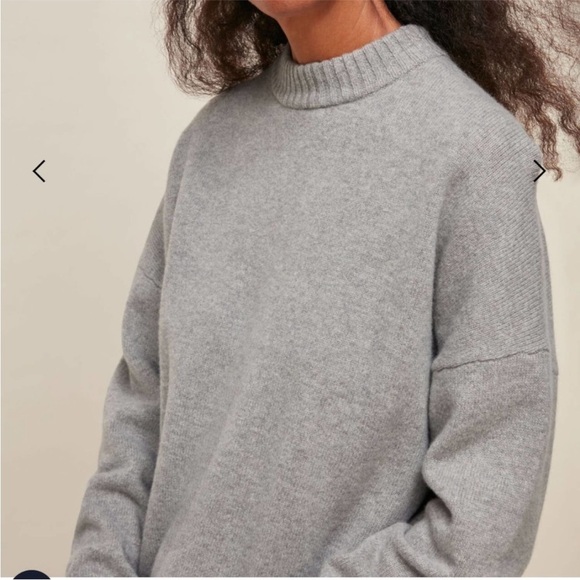 WHISTLES Neutral Gray Wool Blend Crewneck Sweater - Picture 5 of 13